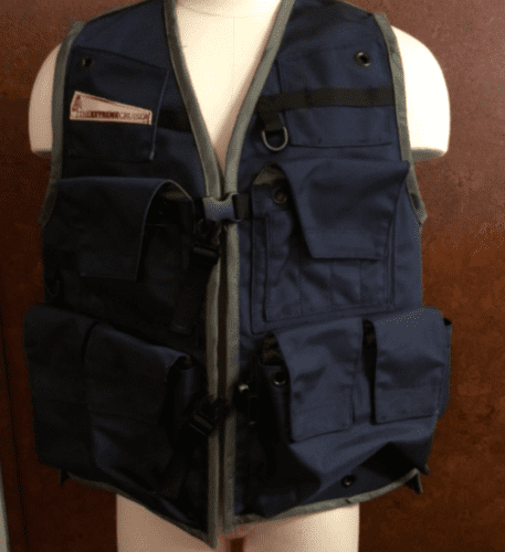 Image of The Klamath Extreme Cruiser Vest In Navy Blue With Charcoal Binding